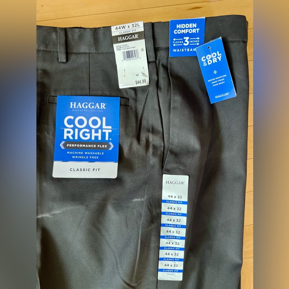 Men’s Haggar Cool Right Classic Fit Charcoal Pants
